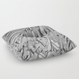 Abstract Black Gray Palms Floor Pillow