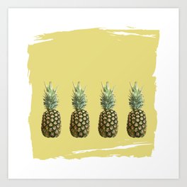 Four Juicy Pineapples Summer Fruits Series Art Print