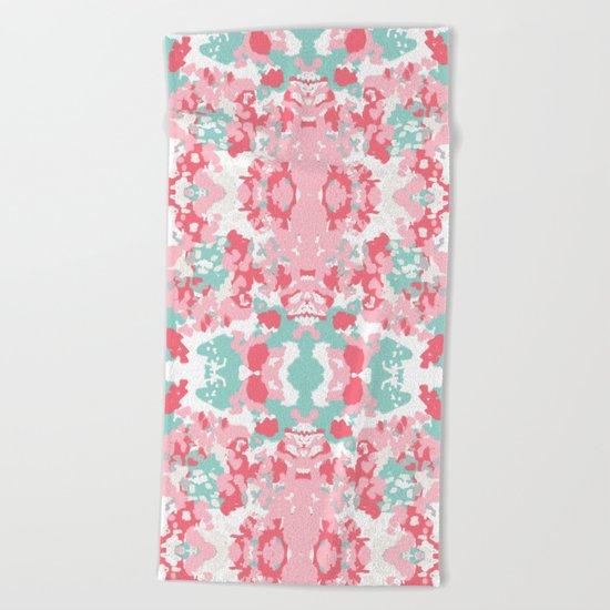 Arabella - abstract minimal pattern print art home decor trendy girly boho dorm college painting Beach Towel
