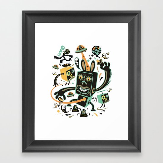 Little Black Magic Rabbit Framed Art Print