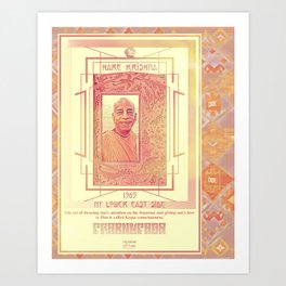 Swami Prabhupada; Hare Krishna Art Print