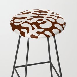 White Matisse cut outs seaweed pattern 8 Bar Stool