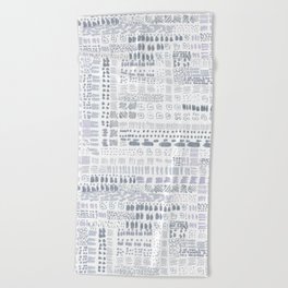 pastel lavender grey ink marks hand-drawn collection Beach Towel