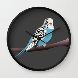 Blue Parakeet Wall Clock
