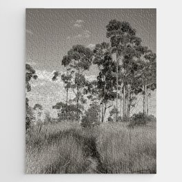 Mountain Hike - Black and White Jigsaw Puzzle