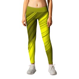 Semicircular sections of yellow metal with rays of light and strings.  Leggings