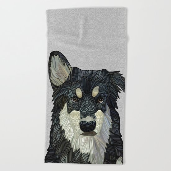 Bjorn - Malamute Samoyed Husky Mix Beach Towel