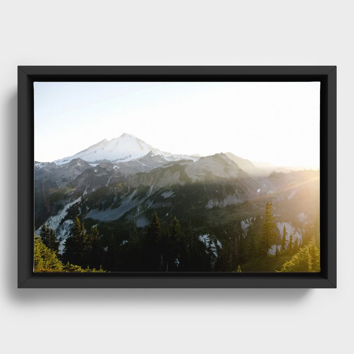 Mount Baker at Sunset Framed Canvas