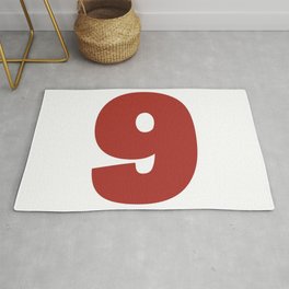 9 (Maroon & White Number) Area & Throw Rug