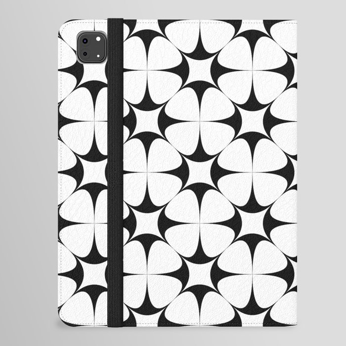 Black and White Repeat Pattern 9 iPad Folio Case