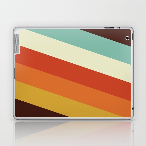 Renpet - Colorful Classic Abstract Minimal Retro 70s Style Stripes Design Laptop & iPad Skin