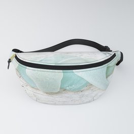 Sea Foam Sea Glass on Pale Weathered Wood Light Blue Pastels Turquoise 1 of 8 Fanny Pack | Blue, Palewood, Coastal, Paleseaglass, Turquoiseseaglass, Lightblueseaglass, Seafoam, Turquoise, Pastels, Light 