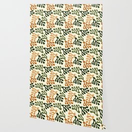 Modern Aesthetic Seamless pattern - Dark Green and Brown Wallpaper