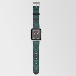 Dark Teal and Black Damask Apple Watch Band