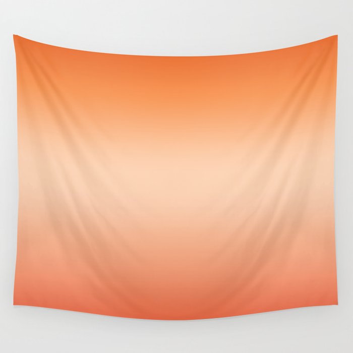 Warm Summer Gradient of Orange, Peach and Apricot Ombre Wall Tapestry