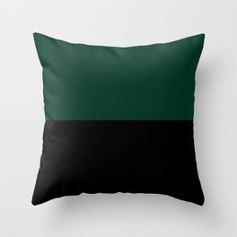 Dark Green and Black Throw Pillow