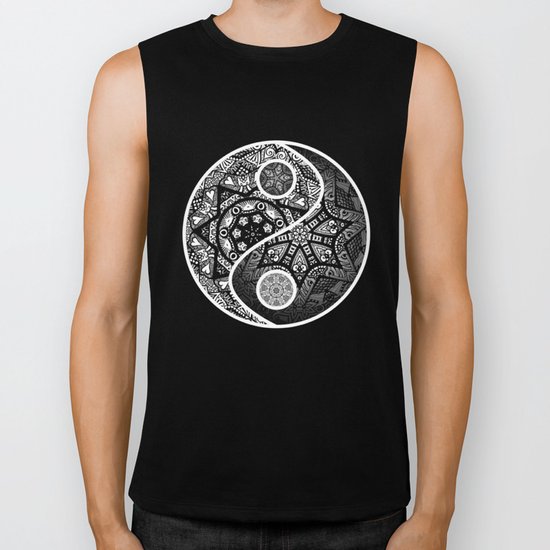 Yin Yang Zentangle Biker Tank