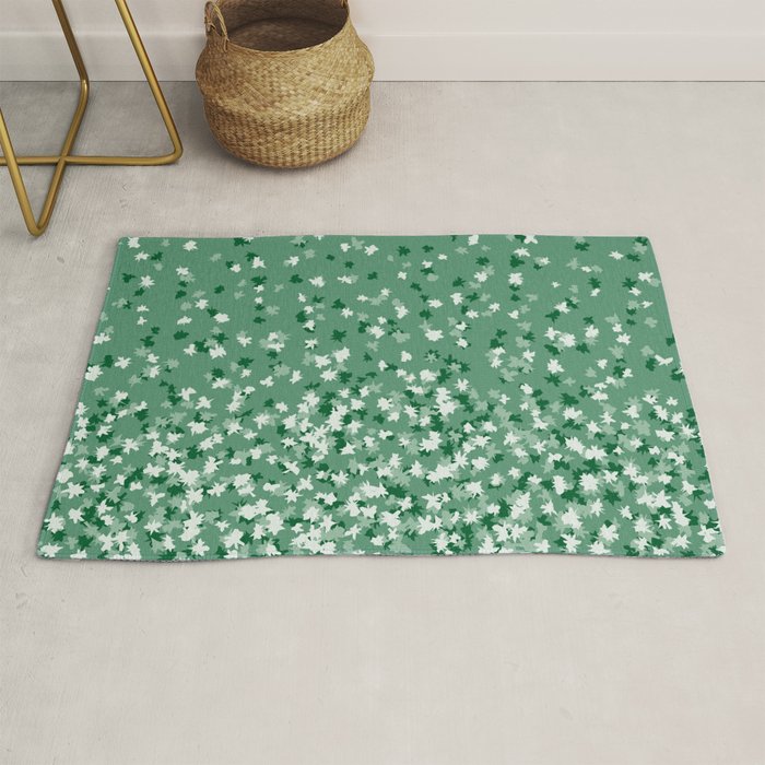 Floating Confetti Dots Evergreen Rug By Fancyastees Society6 Floating Confetti Dots Evergreen Rug