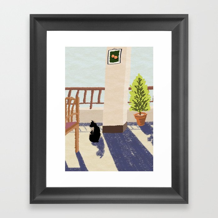 black cat Framed Art Print