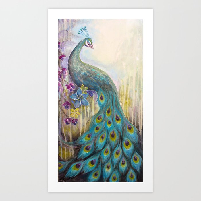 Jeweled Peacock Art Print
