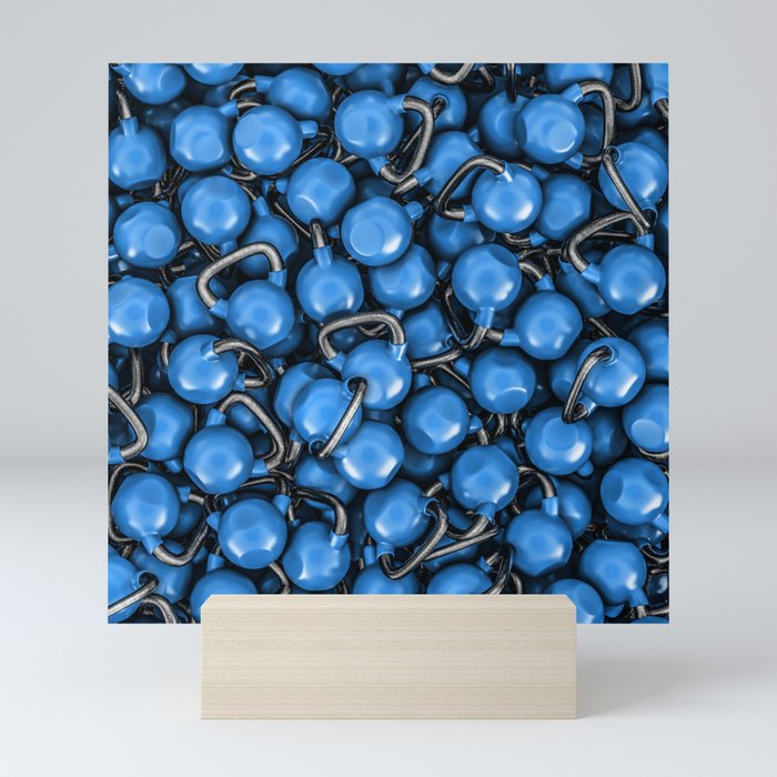 Kettlebells BLUE Mini Art Print