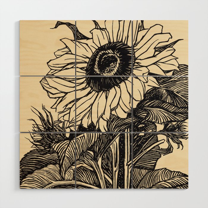 Wooden Decorative Cutting Board Hand Painted Sunflower Wall