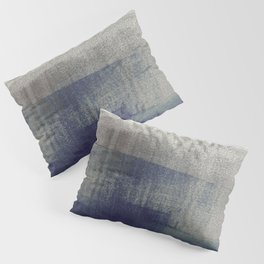 Navy Blue and Grey Minimalist Abstract Landscape Pillow Sham