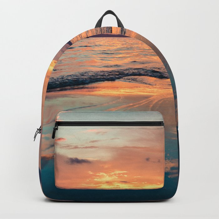 Beautiful Summer Beach Sunset Reflection Backpack