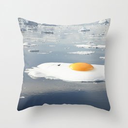 Egg-berg - Arctic Egg Sunny Side Up Throw Pillow