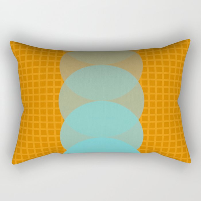 Grid retro color shapes 4 Rectangular Pillow