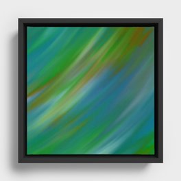 Green and Blue Streak Gradient Framed Canvas