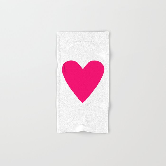 Big Pink Heart Hand & Bath Towel