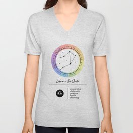 Libra Zodiac | Color Wheel V Neck T Shirt