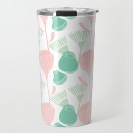 Botanical Australian Print with Protea, Wattle and Gumnut Travel Mug