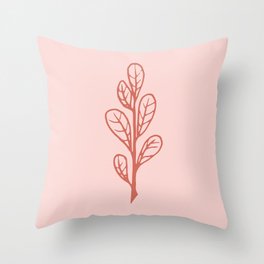 Terracotta leaf in peach Throw Pillow