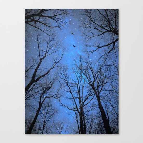 A Certain Darkness Is Needed (Night Trees Silhouette) Canvas Print