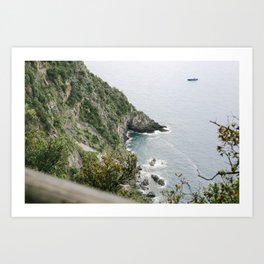 Mediterranean Sea and Ocean Cliffs, Mountainside in Cinque Terre Italy Art Print