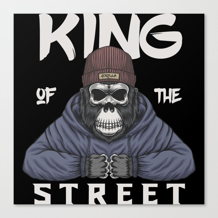 Skull Gorilla King Of The Street Urban Gangsta Canvas Print