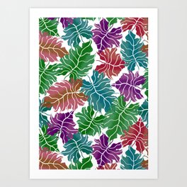 Tropical colorful leaves Art Print