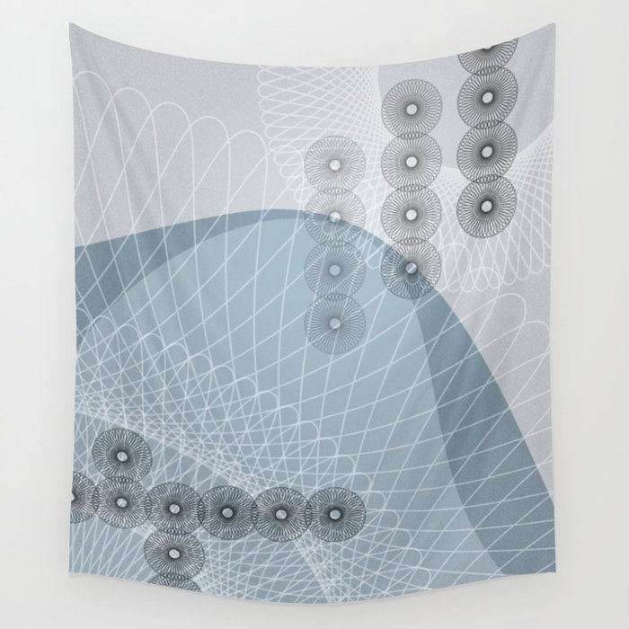 The Blue Wave Wall Tapestry | Abstract, Vector, Digital, Pattern