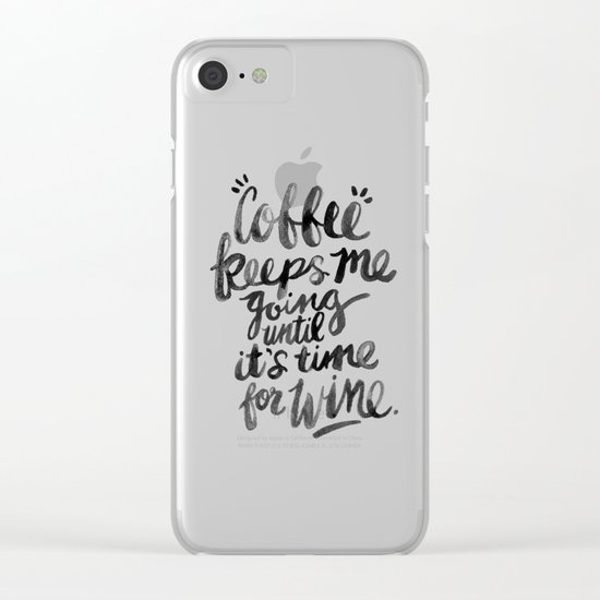 Coffee & Wine – Black Ink Clear iPhone Case
