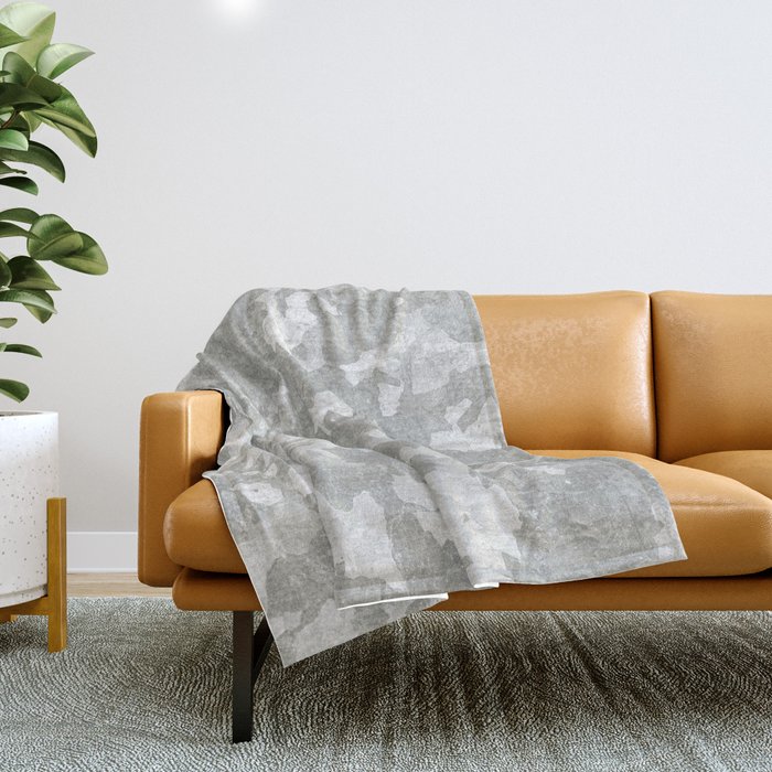 Light Gray Abstract Throw Blanket