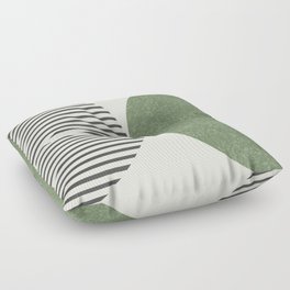 Semicircle Stripes - Green Floor Pillow