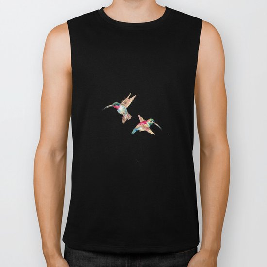 Hummingbird floral Biker Tank