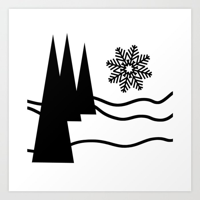 Christmas Trees and Snow Art Print