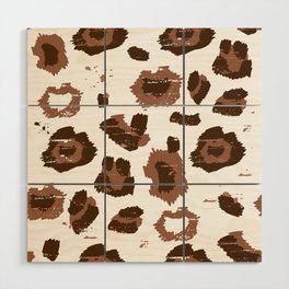 Leopard Pattern Brown Wood Wall Art