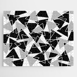 Abstract geometric pattern - gray, black and white. Jigsaw Puzzle