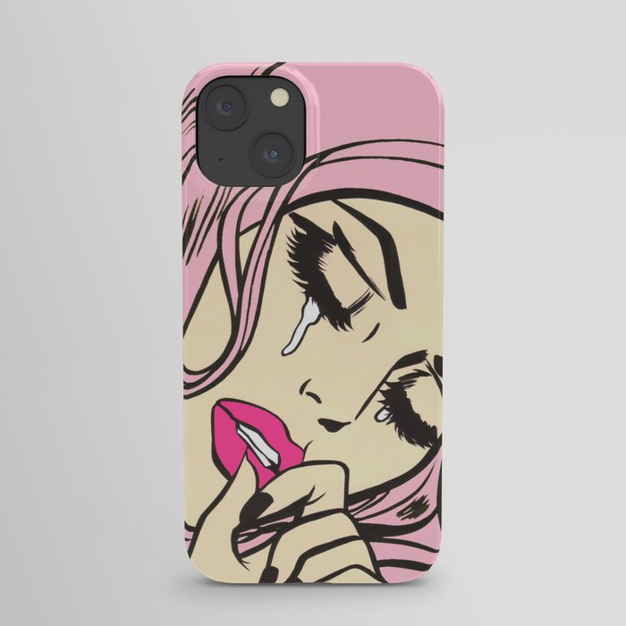 Pastel Pink Sad Girl iPhone Case