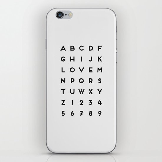 Letter Love - White iPhone & iPod Skin