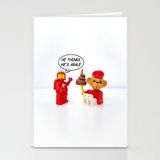 space lego meeting the "arale wannabe" monkey Stationery Cards